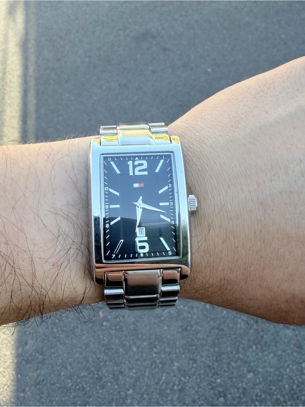 Tommy Hilfiger Sport Rectangular Stainless Steel Watch